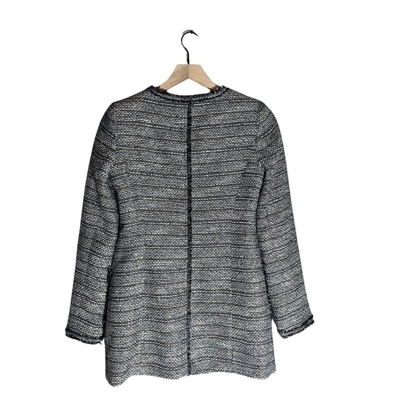 DKNY Womens Gray/Black/YellowTweed Hidden Clasp Front Jacket - Size 2 - Picture 4 of 8